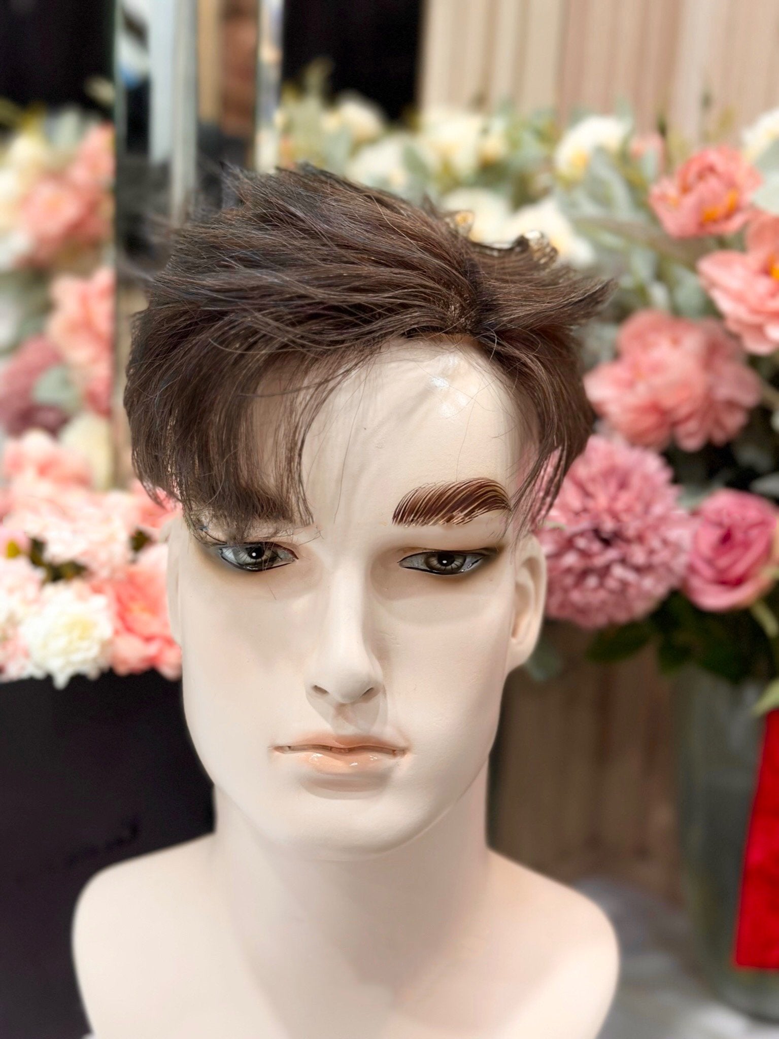 Elegant Men’s Real Human Hair Wig (handmade)